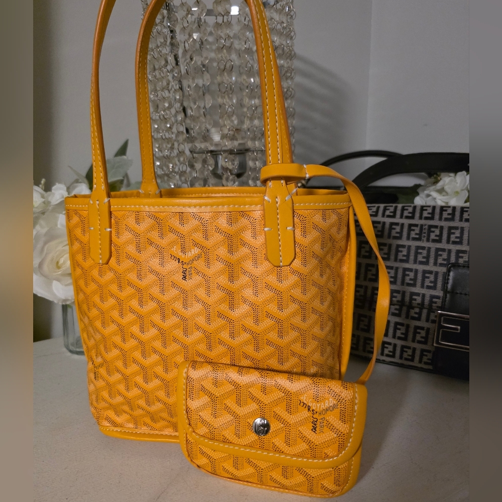 Goyard Yellow Mini Anjou Tote Bag